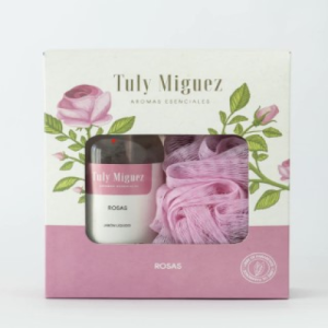 TULY MIGUEZ BOLSA DE ORGANZA ROSAS (JAB+ESPONJA)
